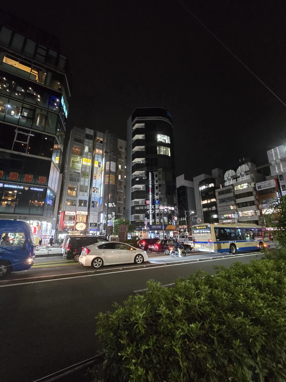 Quiet Japanese street at night
